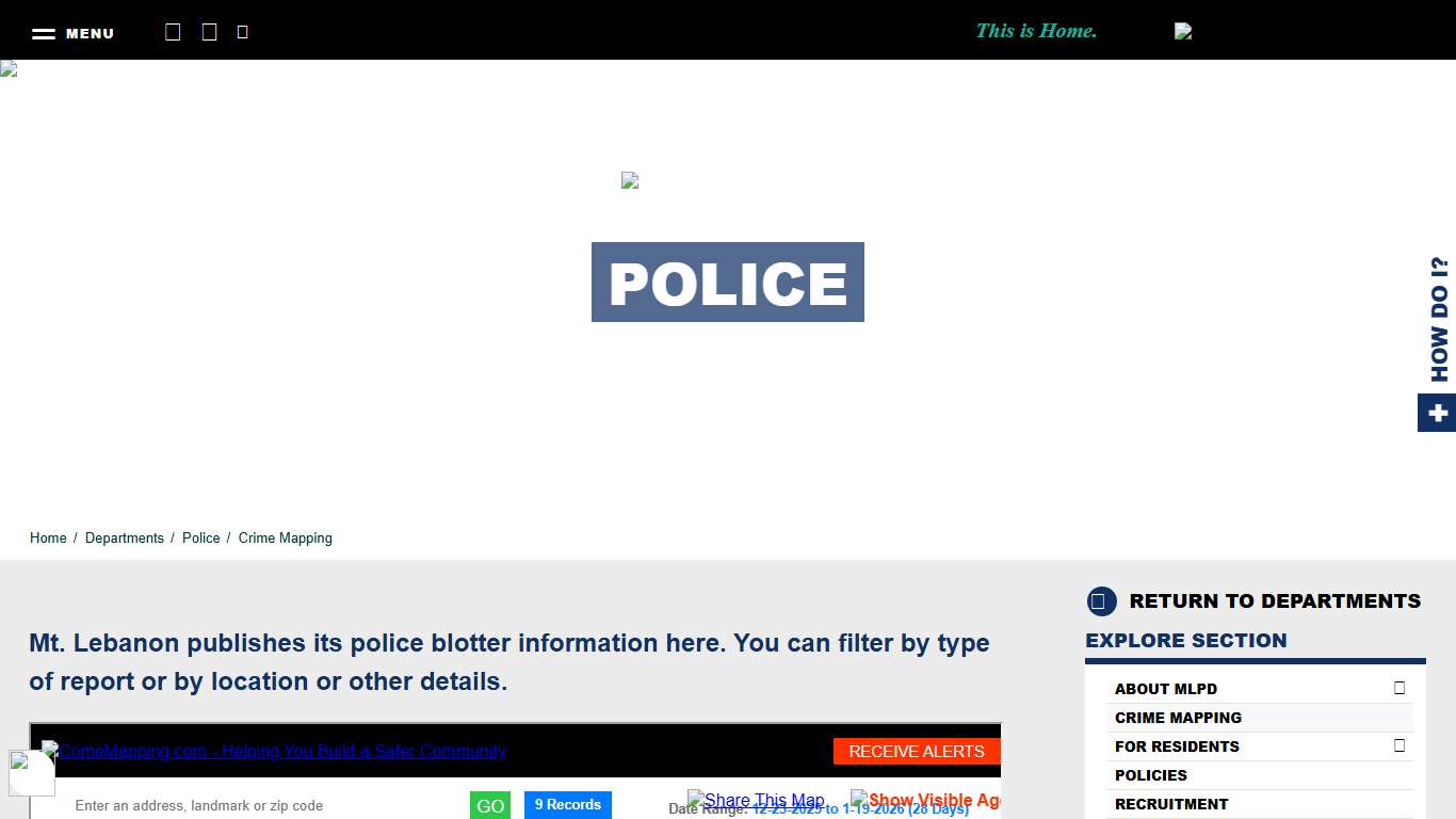 Crime Mapping - Mt. Lebanon, PA