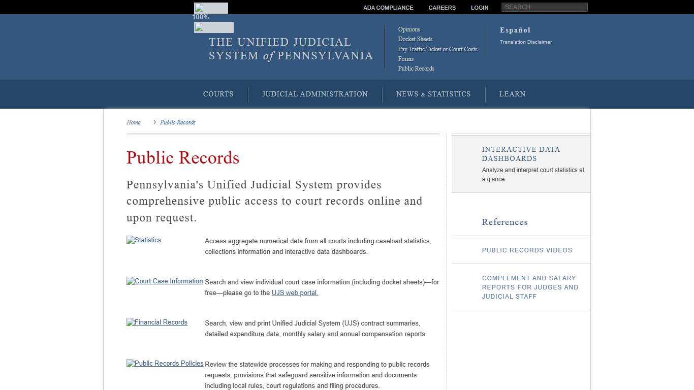 Public Records | Unified Judicial System of Pennsylvania