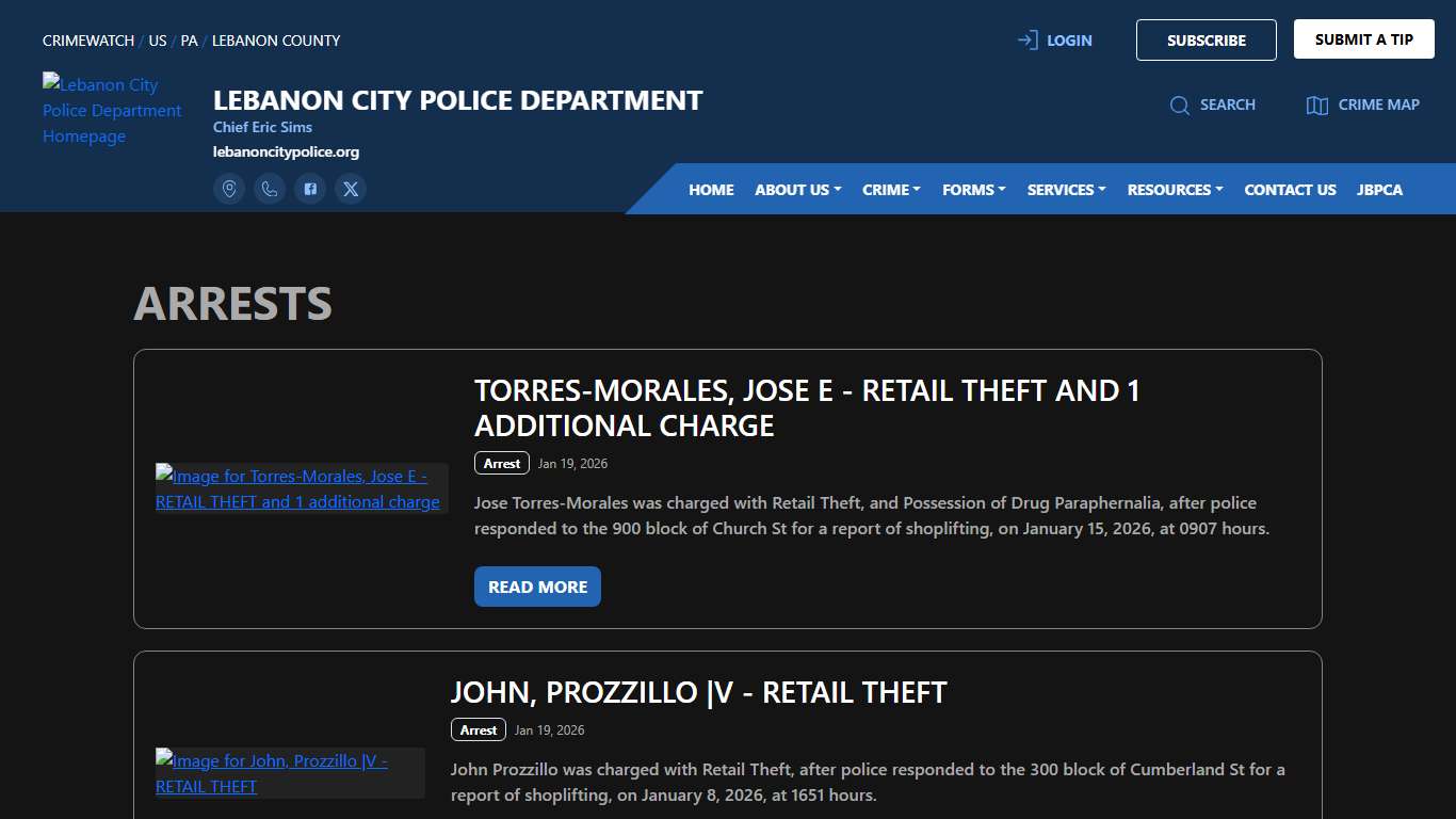 Lebanon City Police Department Arrests | CRIMEWATCH