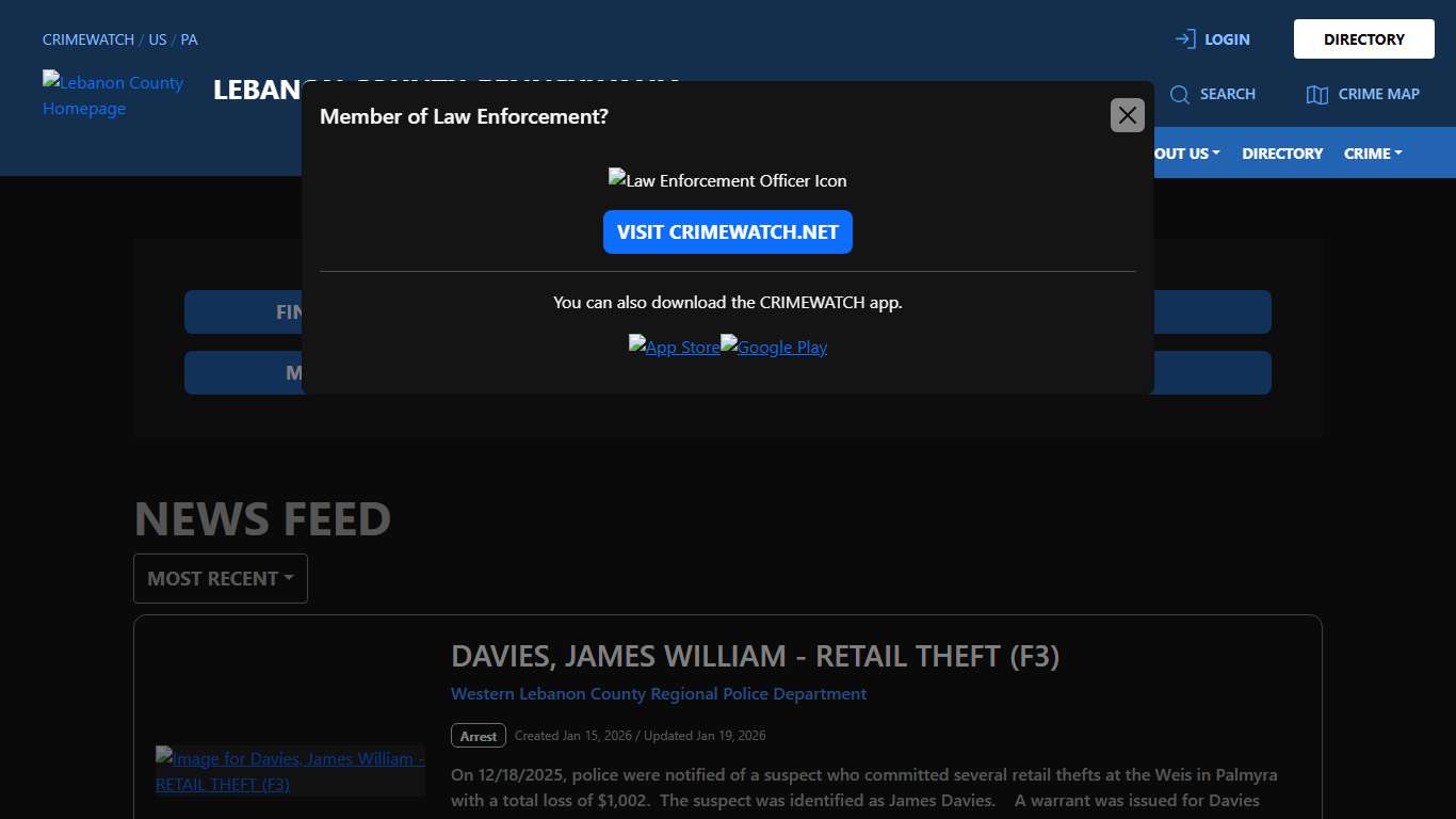 Lebanon County | CRIMEWATCH PA